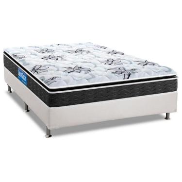 Imagem de Cama Box Casal: Colchão Espuma Probel D40 Guarda Costas Premium Hiper Firme + Base White(138X188)