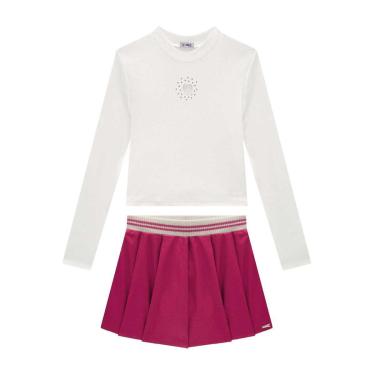 Imagem de Conjunto Menina Blusa Cropped/Short-Saia College Somnii-Feminino