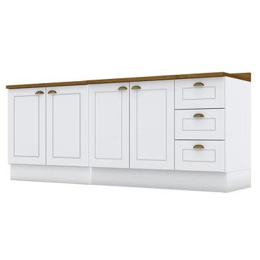 Imagem de Balcão de cozinha 80cm e 120cm Americana com Tampo Nature - Henn