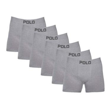 Imagem de Kit 6 Cuecas Boxer Cotton Polo 781 Algodão Sortido - POLO STAR, Cinza,