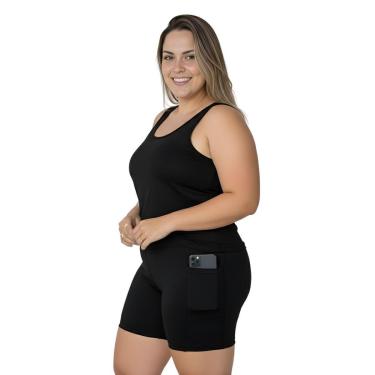 Imagem de Bermuda Fitness Com Bolsos Laterais Plus Size-Feminino