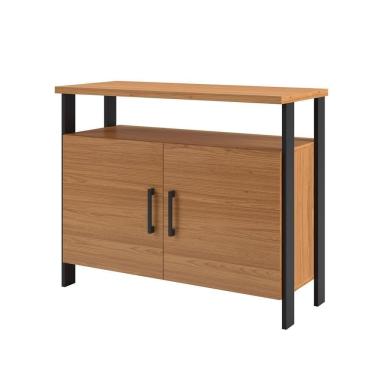 Imagem de Balcão Para Escritório Industrial F32 Freijó/Preto Fosco