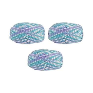 Imagem de Fio Colorido Em Gradiente 150g Algodão Leite Médio Grosso Para Suéter,