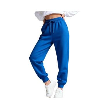 Imagem de Calças De Moletom Femininas Multicoloridas Com Cordão, Casuais, De Cor