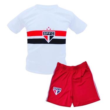 Imagem de Uniforme São Paulo Bebê Infantil Juvenil 2 Peças Oficial
