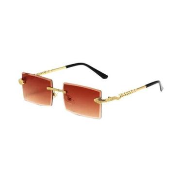 Imagem de Óculos De Sol Femininos Modernos Sem Aro Com Lentes Gradientes, Óculos
