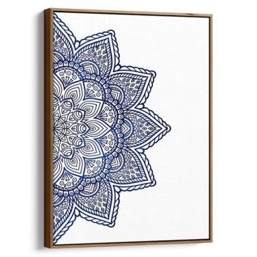 Imagem de Quadro Mandala - Flor Azul em Elegância Eterna - Mioquadros, 120x80 cm