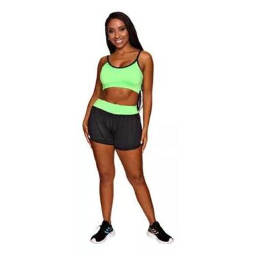 Imagem de Conjunto Fitness Feminino Shorts Duplo + Top Reforçado - Bella fitness