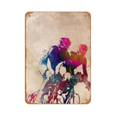 Imagem de Placa De Metal Vintage Com Tema De Ciclismo, Pintura Em Ferro Para Dec