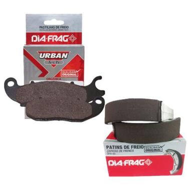 Imagem de Kit Pastilhas e Lonas de Freio Cg 150 Titan 2009 A 2013 Diafrag