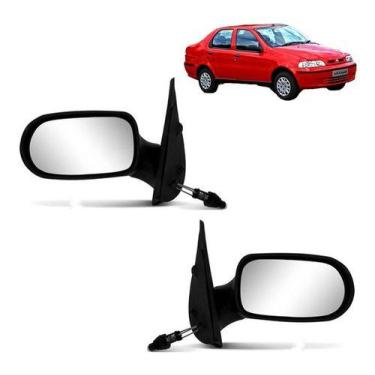 Imagem de PAR Retrovisor Siena Palio Fire 2001 2002 2003 c/ Controle 4Portas - P