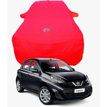 Imagem de Capa de Carro Nissan March Tecido  Lycra Premium - Cadilhe Capas, Verm