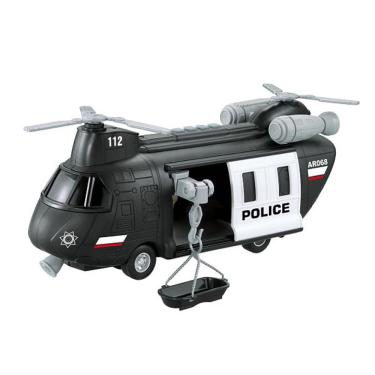 Imagem de Helicóptero De Resgate Da Polícia Com Luz E Som - City Service - Preto - 1:16 - Yes Toys