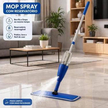 Imagem de Mop Spray com Reservatório Limpeza Piso Fácil Refil Microfibra Giratór