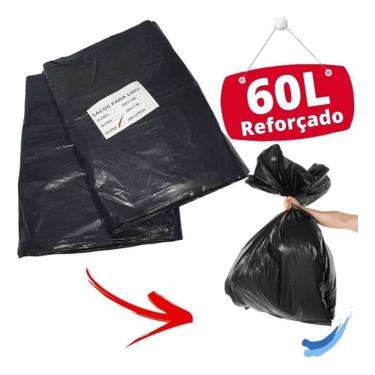 Imagem de Saco para Lixo Sacos de Lixo Atacado Reforçado 60 Litros Ideal para Lixeiras Até 50 Lit...