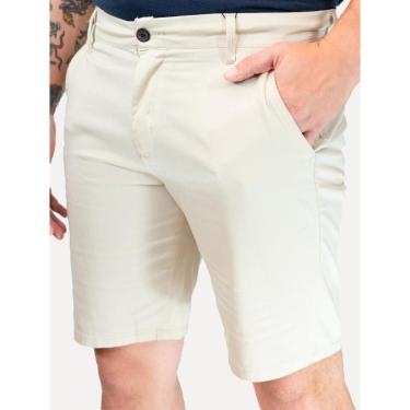 Imagem de Bermuda King & Joe Masculina Casual Slim Acetinada Areia-Masculino