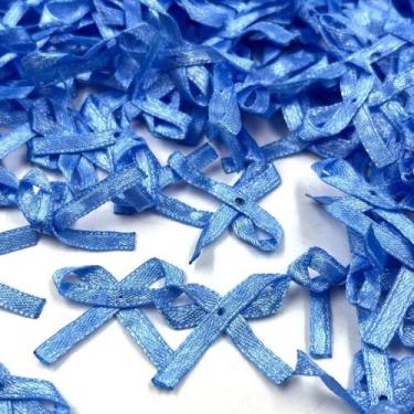 Imagem de Aplique Mini Laço Cetim 4mm Azul Céu 80un Costura Roupa Arte - Macall