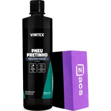 Imagem de Pneu Pretinho 500ml Revitalizador Borracha Vintex + Aplicador - VONIXX