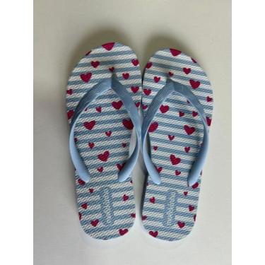 Imagem de Chinelo Infantil Menina Molekinha Coração 2364.300, Celeste, Branco, P