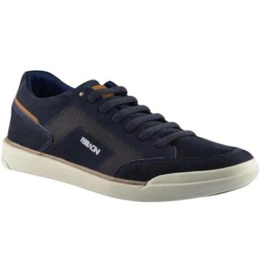 Imagem de Sapatênis Masculino Couro Casual Star 1062-617 Ferracini, Marinho, 41