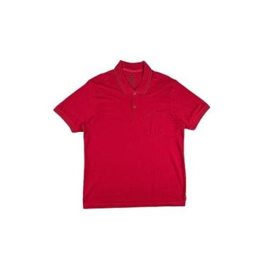 Imagem de Camisa Polo Essencial Piquet com Bolso e Elastano - Carmim - Dockston,
