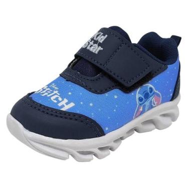 Imagem de Tenis Infantil Menina Stitch Luz Led Dia a Dia Kid Star, Marinho, 26