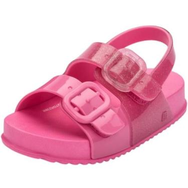 Imagem de Sandália Infantil Menina Moderna Cozy Sandal Mini Melissa, Rosa glitte