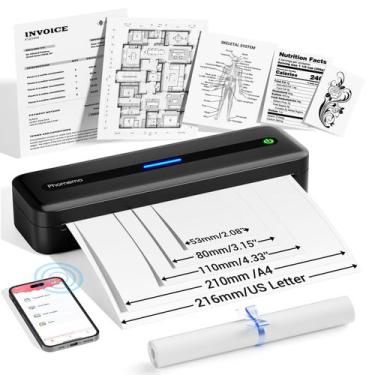Imagem de Impressora portátil Phomemo M832 Bluetooth Thermal com compartimento d