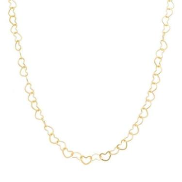 Imagem de Colar Gargantilha Feminino Choker Coração Banhado Á Ouro Semi Joia - G