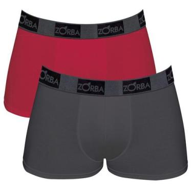 Imagem de Kit C/2 Cuecas Zorba Boxer Plus - 0717, Chumbo, Carmim, GG