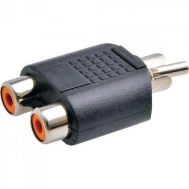 Imagem de Adaptador 2 RCA Fêmea x 1 RCA Macho Niquelado Genérico Storm - DEZ / 1
