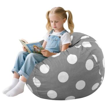Imagem de Cadeira Bean Bag COMAX Kids Grey Dots 70x70x65 cm