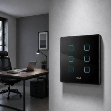 Imagem de Interruptor Inteligente Smart Zigbee Alexa google 6 Botões 4x4 Bivolt 