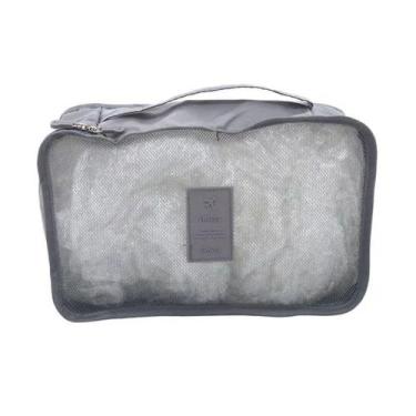 Imagem de Necessaire Telada de Viagem 20x15x11CM - Cinza - 6287 - Bono