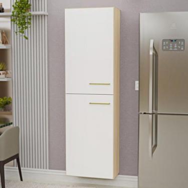 Imagem de Paneleiro Modulado 2 Portas Cozinha Compacta Bege/Dubai/Branco - Netmo