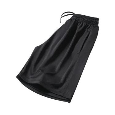 Imagem de Shorts Masculinos Pretos Respiráveis Para Corrida, Soltos, Para Verão,