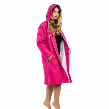 Imagem de Roupão De Banho Natação Best Fit Com Capuz Unissex - M, Pink escuro, M