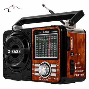 Imagem de Rádio A Pilha E Tomada Bluetooth Lanterna Am Fm Sw Pendrive Com Sd Rad