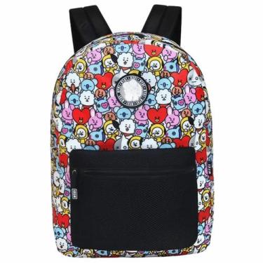 Imagem de Mochila Bts Escolar Kpop Original Licenciada Lançamento BT21 - Preto -