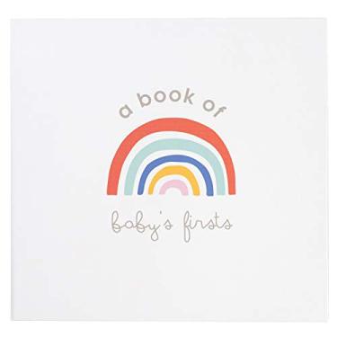 Imagem de C.R. Gibson Livro de memórias do primeiro ano do bebê "A Book of Baby's Firsts" da Rainbow com bloco de tinta, 36 páginas, 24 x 23 cm