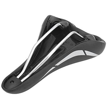Imagem de Assento de bicicleta, elástico confortável design oco couro de PVC macio selim à prova d'água para bicicleta ergométrica para bicicleta ao ar livre