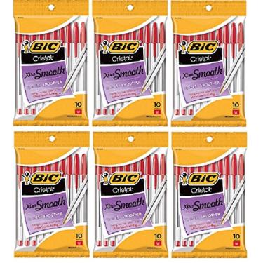 Imagem de BIC Cristal Xtra Smooth Ball Pen, Medium Point (1.0 Mm), Red, 10-count (Pack of 6)