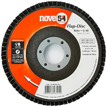 Imagem de Nove54, Disco De Desbaste/Acabamento, Flap-Disc, Reto, 4.1/2", Grão 40.