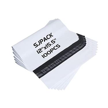 Imagem de SJPACK 2,5 Mil Sacos de envelopes de poliéster 30,5 x 39,4 cm, sacos de transporte brancos (100 sacos)