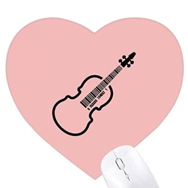 Imagem de Mousepad Instrumento Musical Violino Melodia Coração Tapete Borracha Jogo Escritório