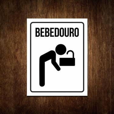 Imagem de Placa Sinalização Bebedouro Construção Beber Aguá 27X35