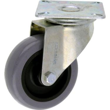 Imagem de Rodízio Aço Carbono e Roda em Plástico PVC Placa Giratória 5 Polegadas - STARFER