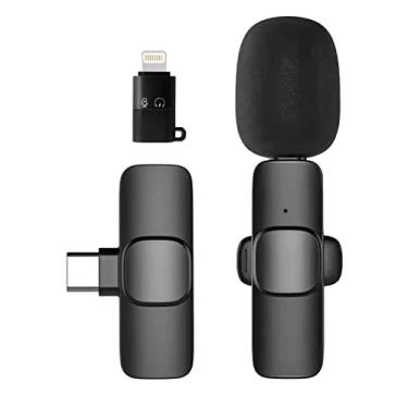 Imagem de Microfone de lapela sem fio para telefone (Type C), microfone duplo sem fio para gravação de vídeo, transmissão ao vivo, vlog, YouTube, Facebook, zoom - redução de ruído e plug-play. (Sem necessidade de APP/Bluetooth)