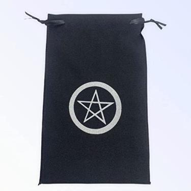 Imagem de Estojo Para Cartas Pentagrama Preta 22 x 14 cm em Tecido