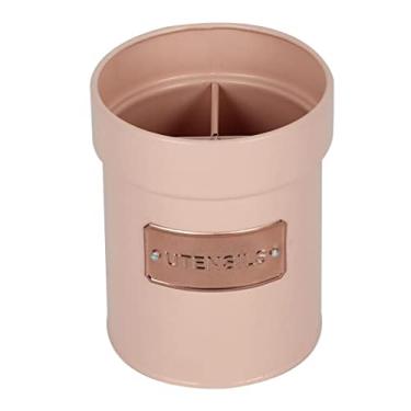 Imagem de Porta Utensílios de Metal com Divisórias Removíveis Matte Rosa 11X14CM